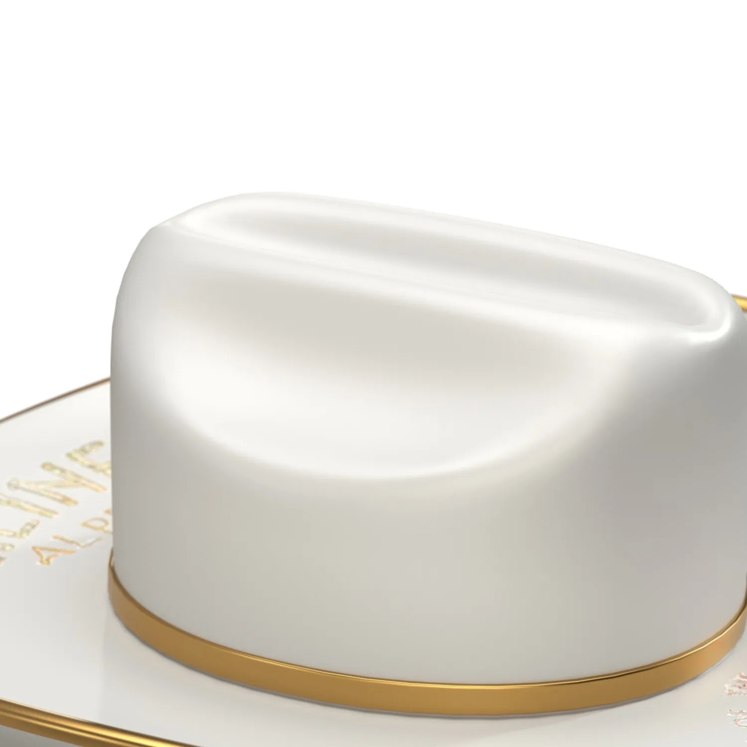 Alberta Canada Souvenir 22k Gold Cowboy ceramic Hat 3D Model_05